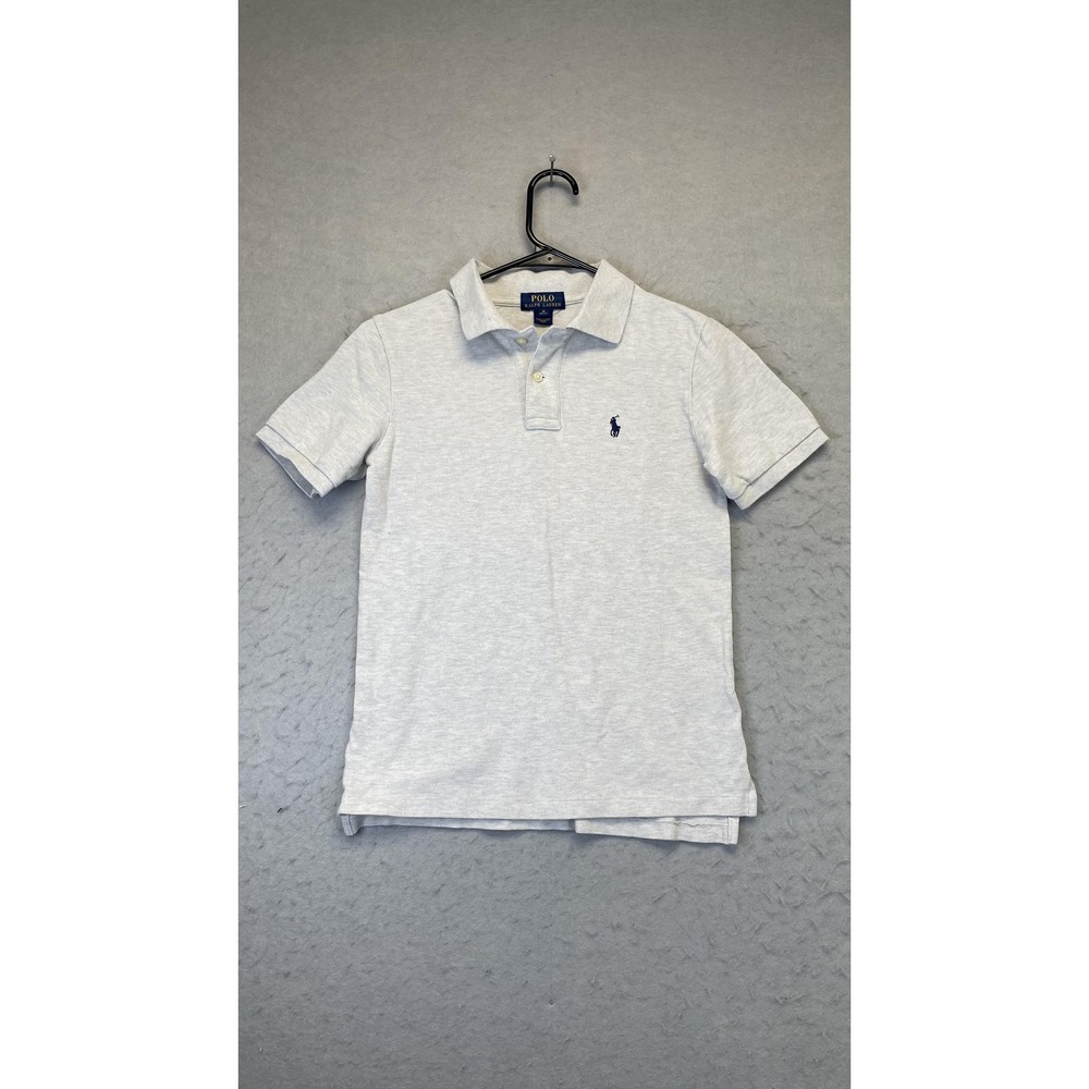 Polo Ralph Lauren Polo Shirt Boys Medium 10-12 Gray Heather Pony‎ Logo Classic